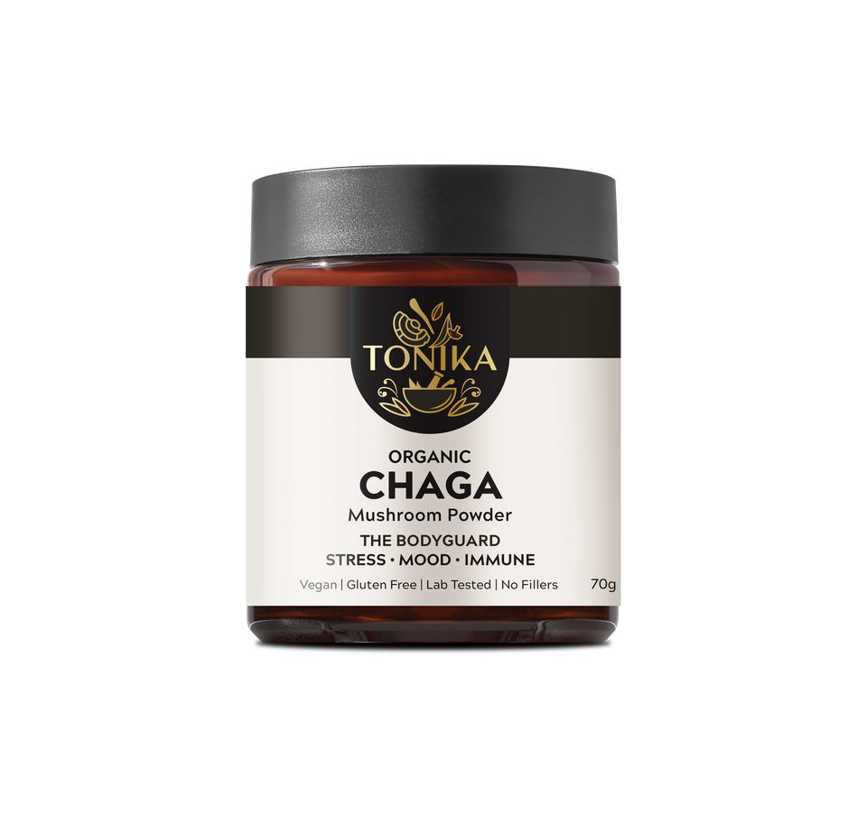 Chaga Mushroom Powder Glass Jar - THE BODYGUARD