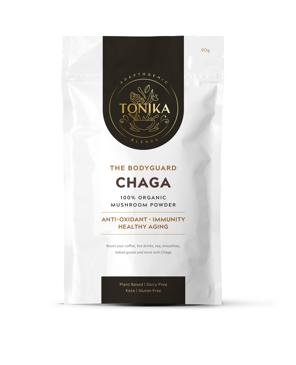 Chaga Mushroom Powder Glass Jar - THE BODYGUARD